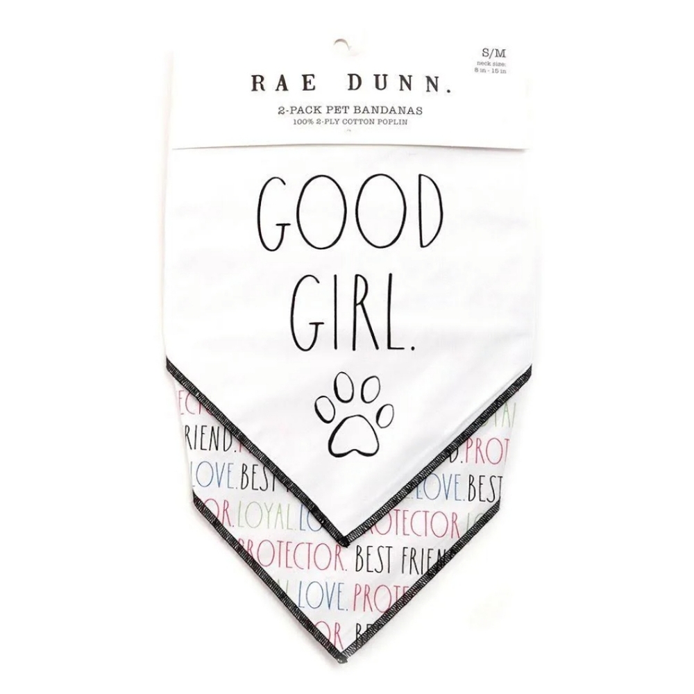 Rae Dunn Good Girl Pet Bandanna 2-Pack S / M